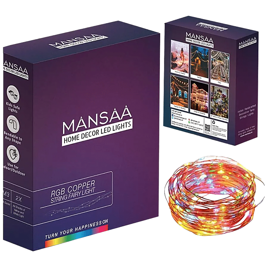 MANSAA 30 LED Copper Fairy String USB Lights - 3 m