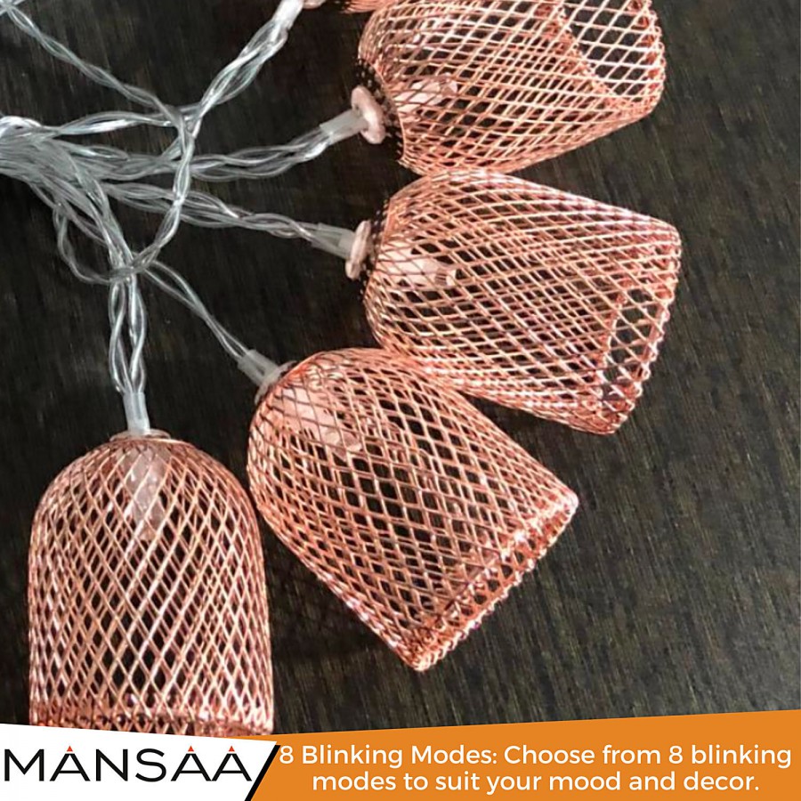 MANSAA Metal Lantern Shaped String Lights