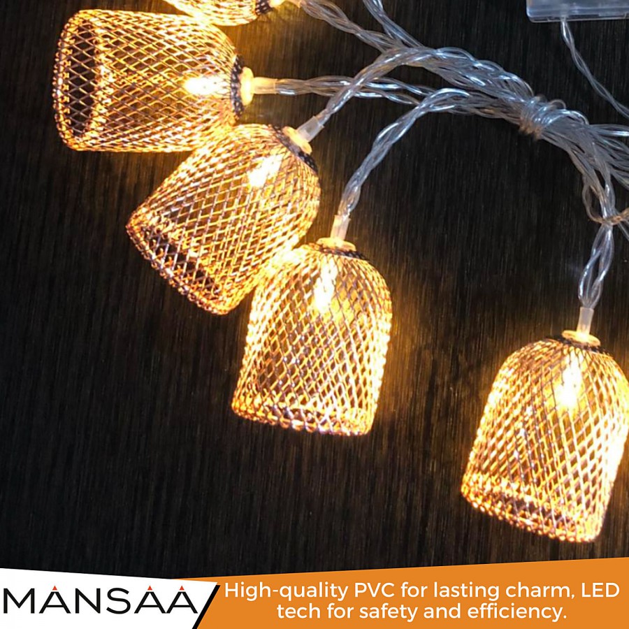 MANSAA Metal Lantern Shaped String Lights