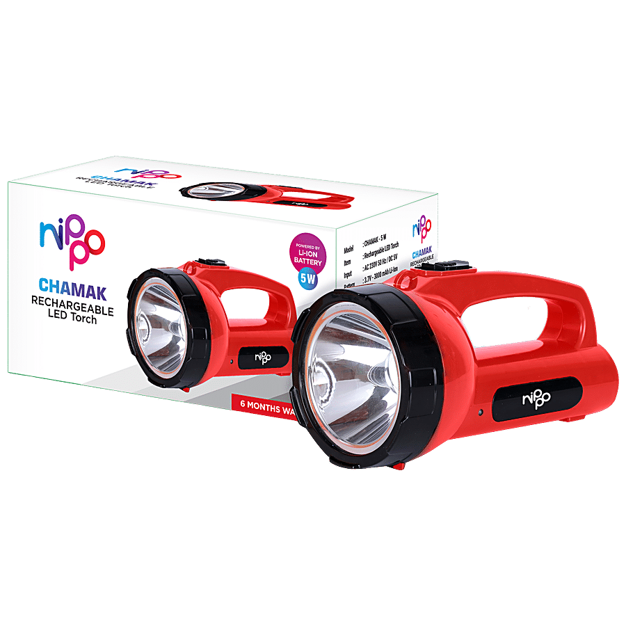 Nippo Chamak Rechargeable LED Torch - Polycarbonate