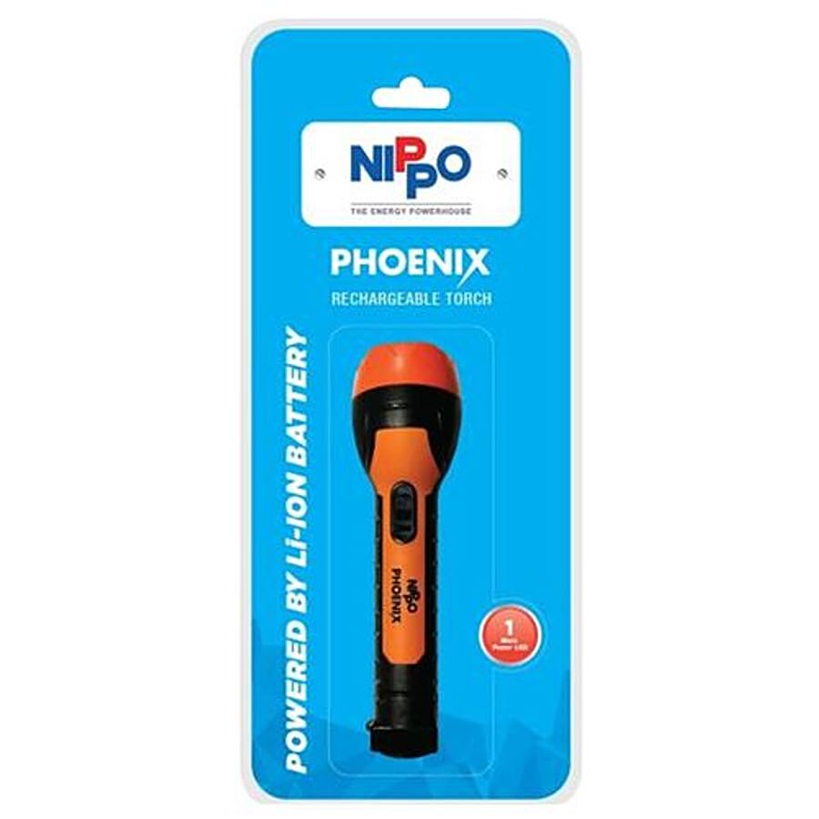 Nippo Phoenix Rechargeable LED Torch - Powered by Li-Ion Battery