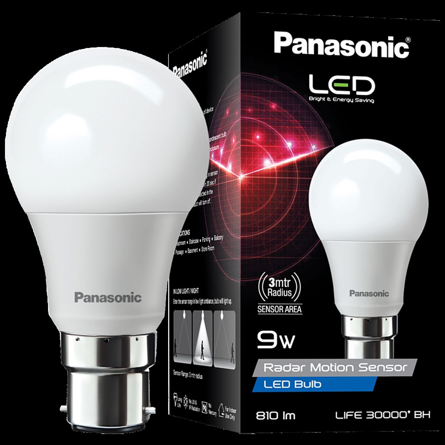 Panasonic LED 9W Radar Motion Sensor Bulb with B22 Base