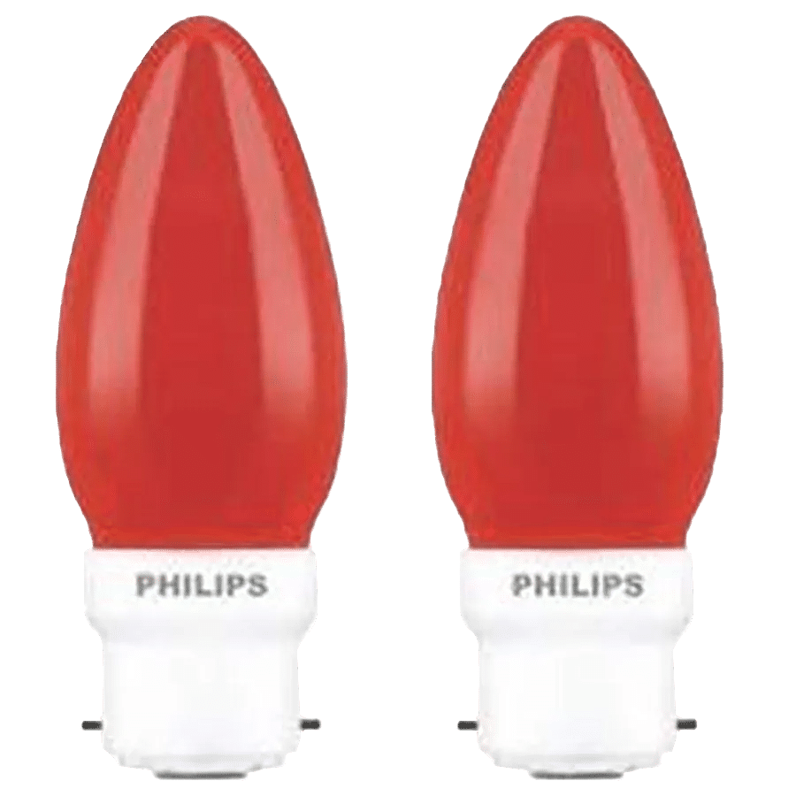 Philips LED Deco Red 0.5W Glass Candle - Sleek Body