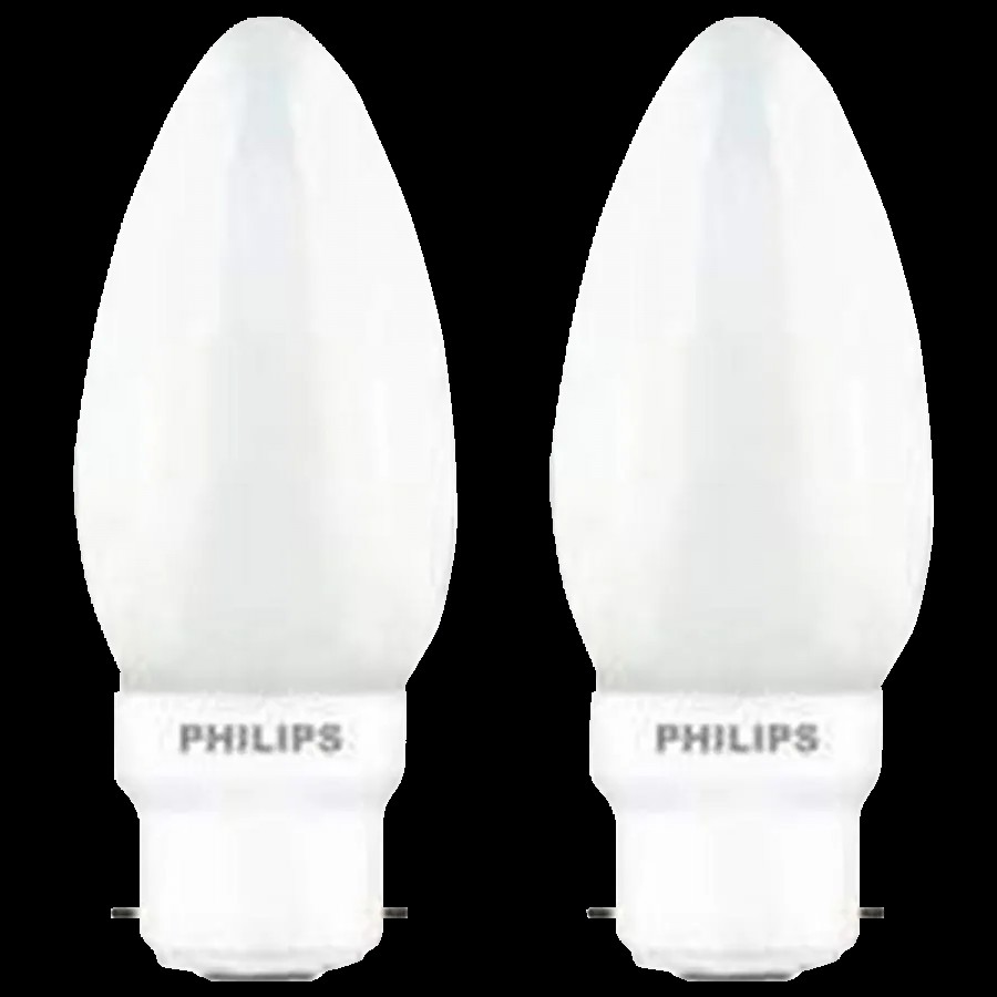 Philips LED Deco White 0.5W Glass Candle - Sleek Body