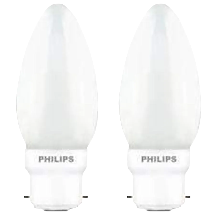 Philips LED Deco White 0.5W Glass Candle - Sleek Body