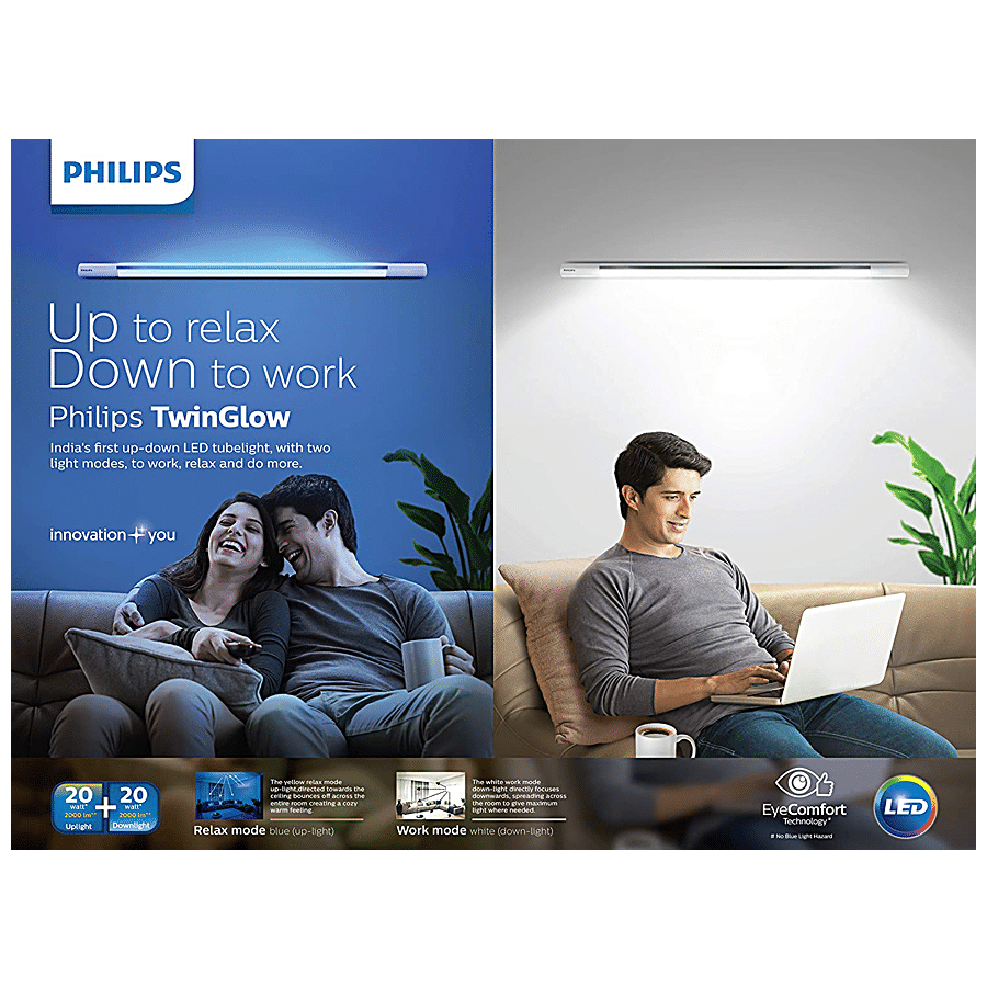 Philips LED Tubelight Twin Glow - 20 W + 20 W