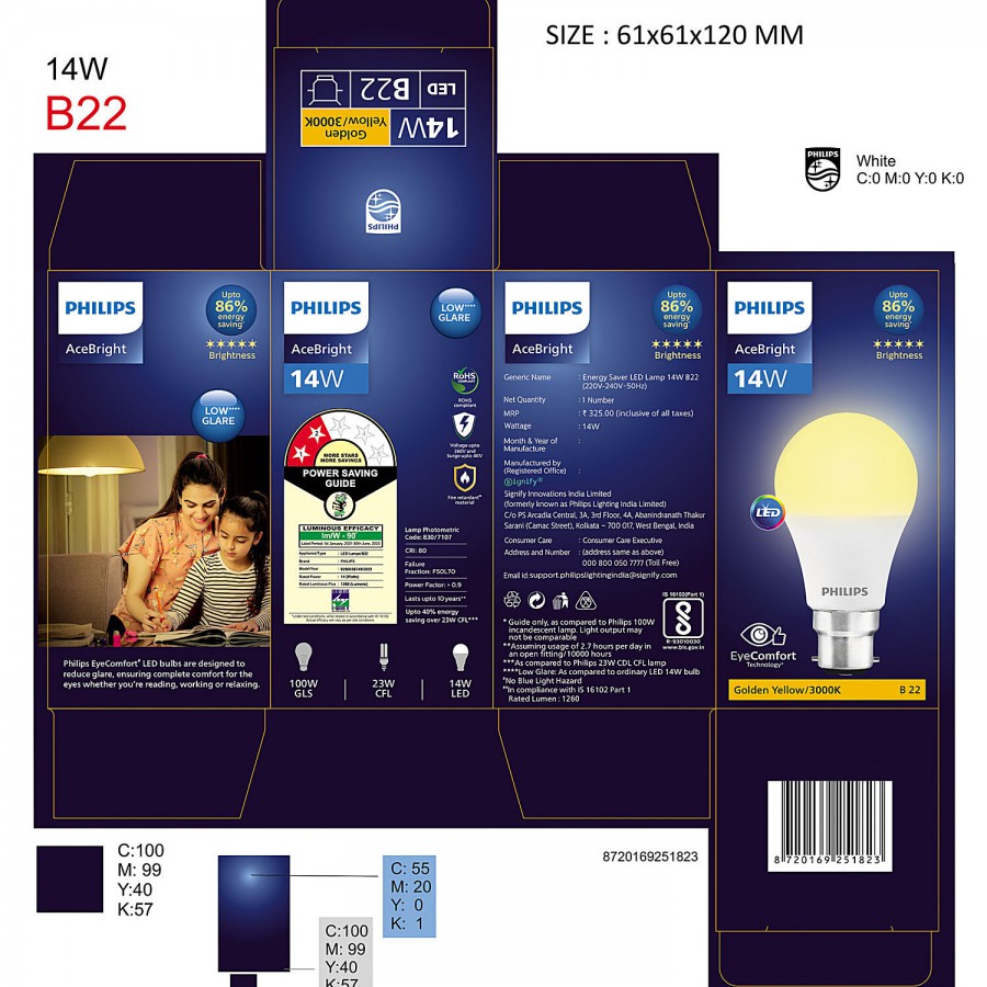 Philips Ace Saver LED Bulb 9w E27 - Cool White/Crystal White