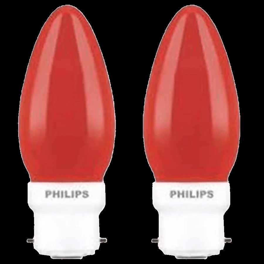 Philips LED Deco Red 0.5W Glass Candle - Sleek Body