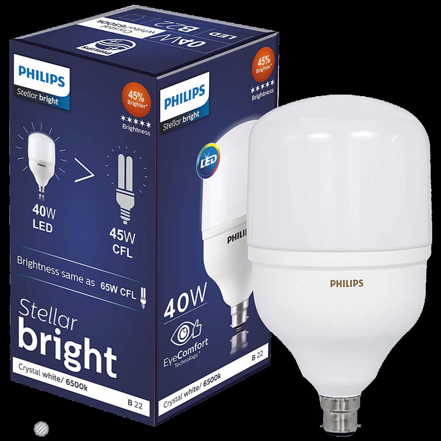 Philips Stellar Bright Led Bulb 40w B22 - Cool White/Crystal White