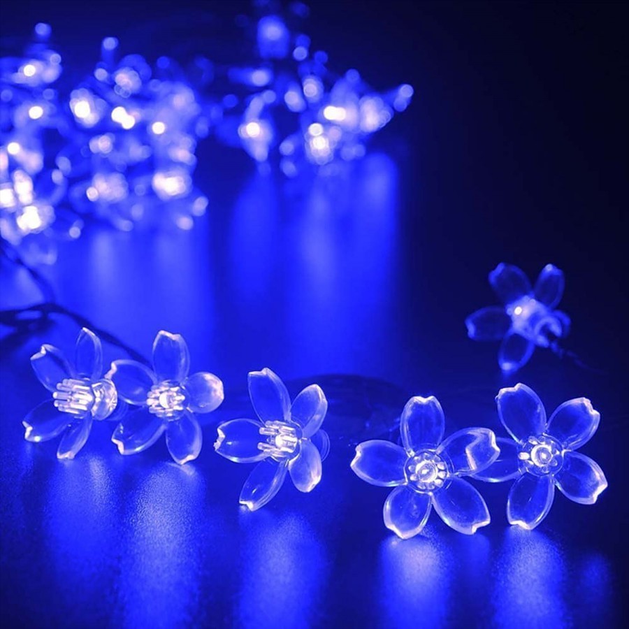 Quace Fairy String Lights - Blue Silicone Blossom Flower