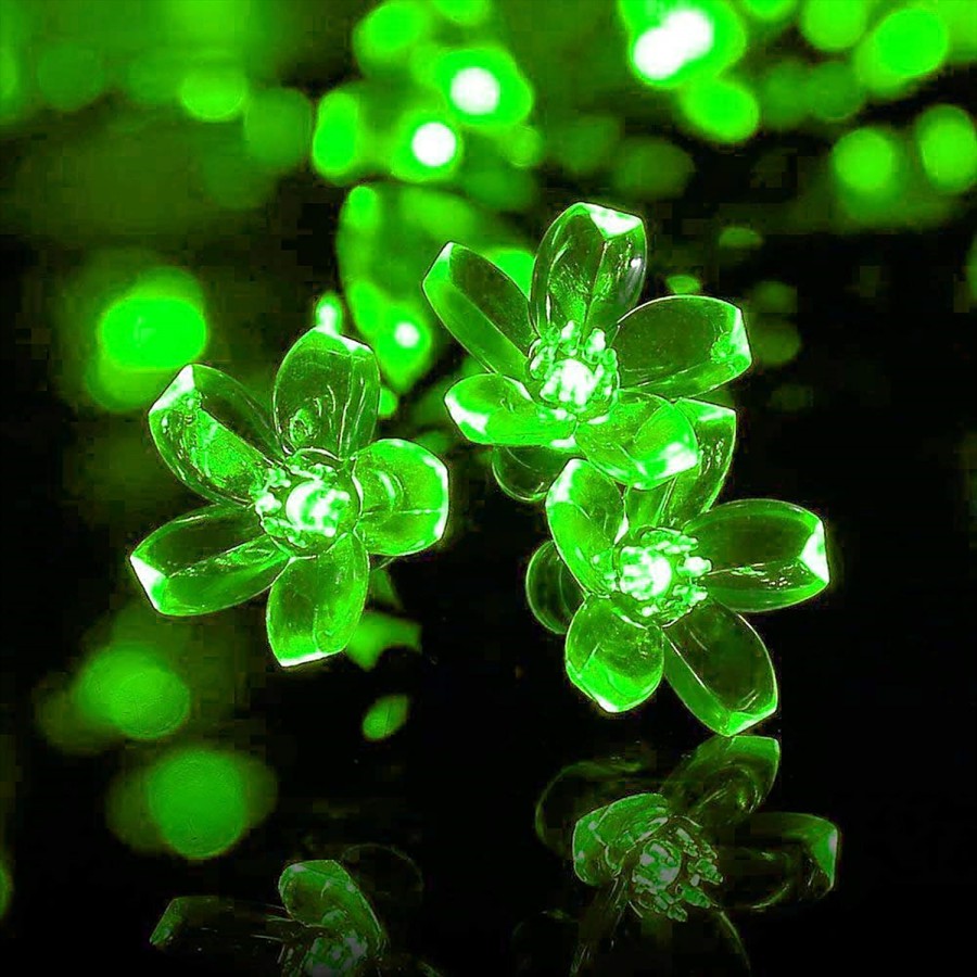 Quace Fairy String Lights - Green Silicone Blossom Flower