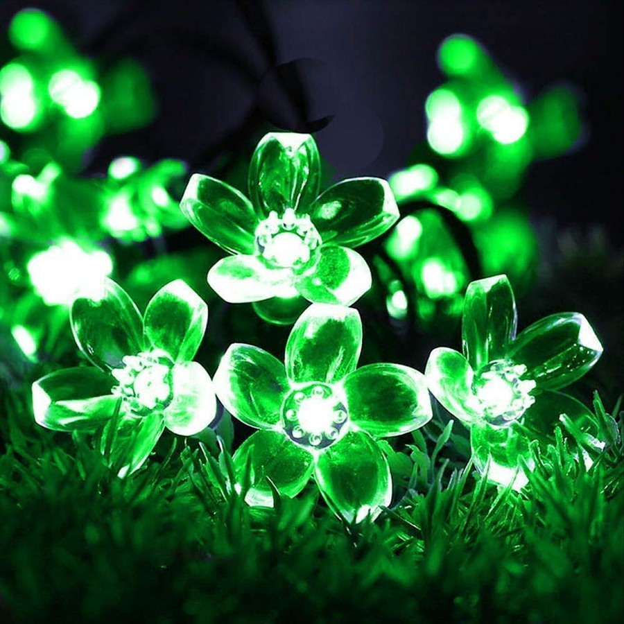 Quace Fairy String Lights - Green Silicone Blossom Flower