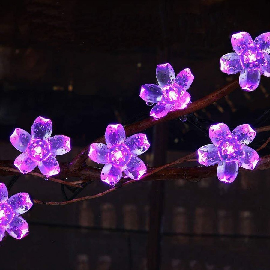 Quace Fairy String Lights - Pink Silicone Blossom Flower