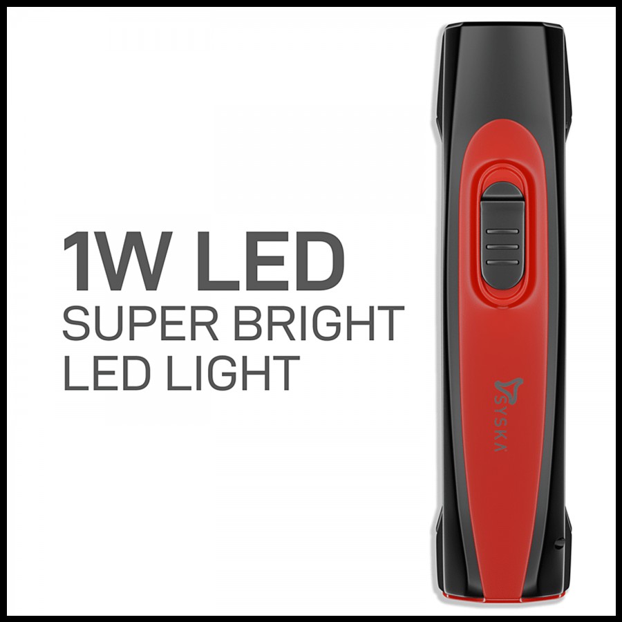 Syska T112ML Duotron Bright Rechargeable LED Torch - Strong ABS Body