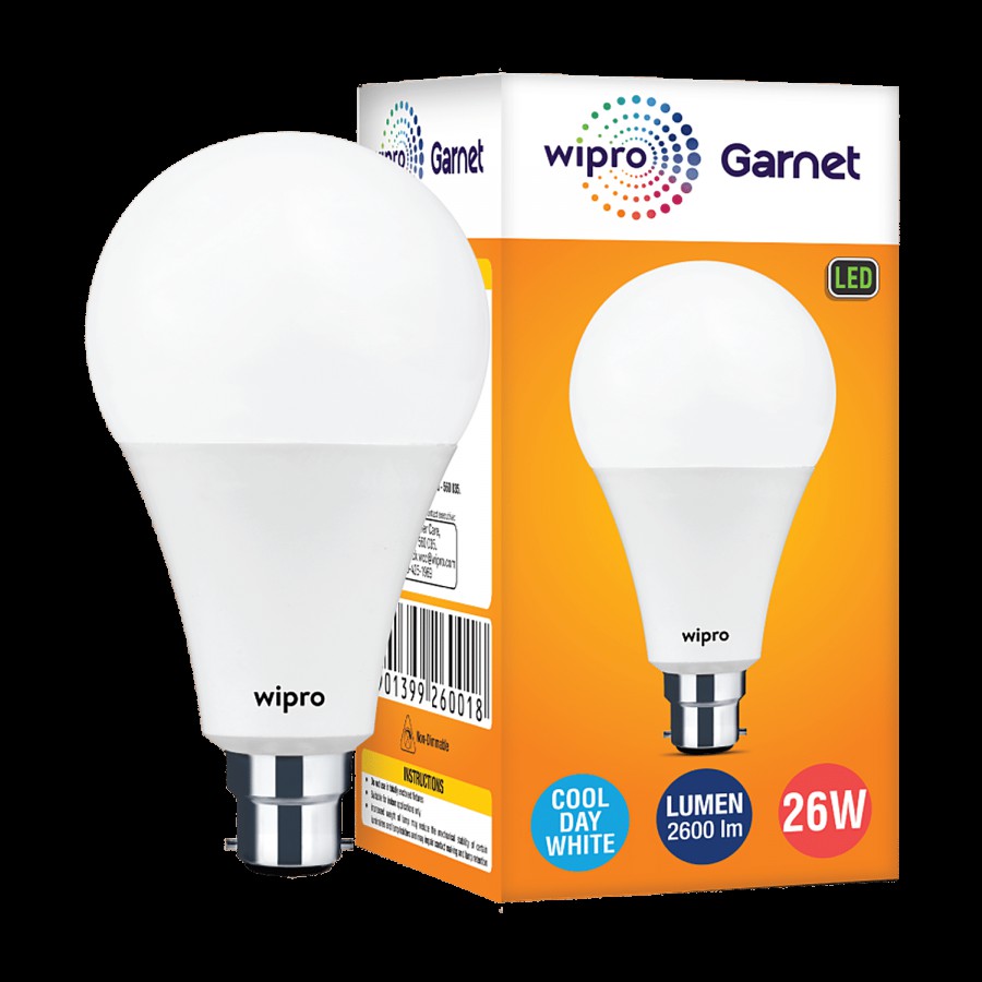 Wipro Garnet  B22 26W LED WHITE BULB 6500K CDL