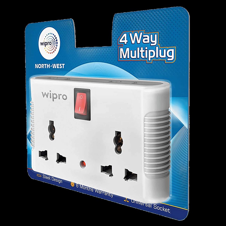 Wipro Northwest 4 Way Multi Plug - Two Universal Socket