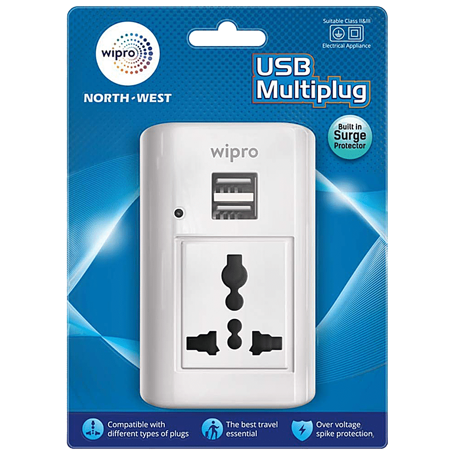 Wipro Northwest North West USB Multi Plug - Built In Surge Protection