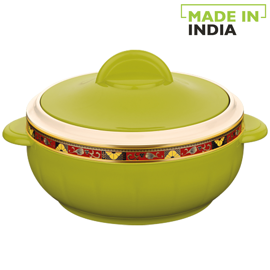 Asian Insulated Plastic Casserole For Roti/Chapati Classic - Green