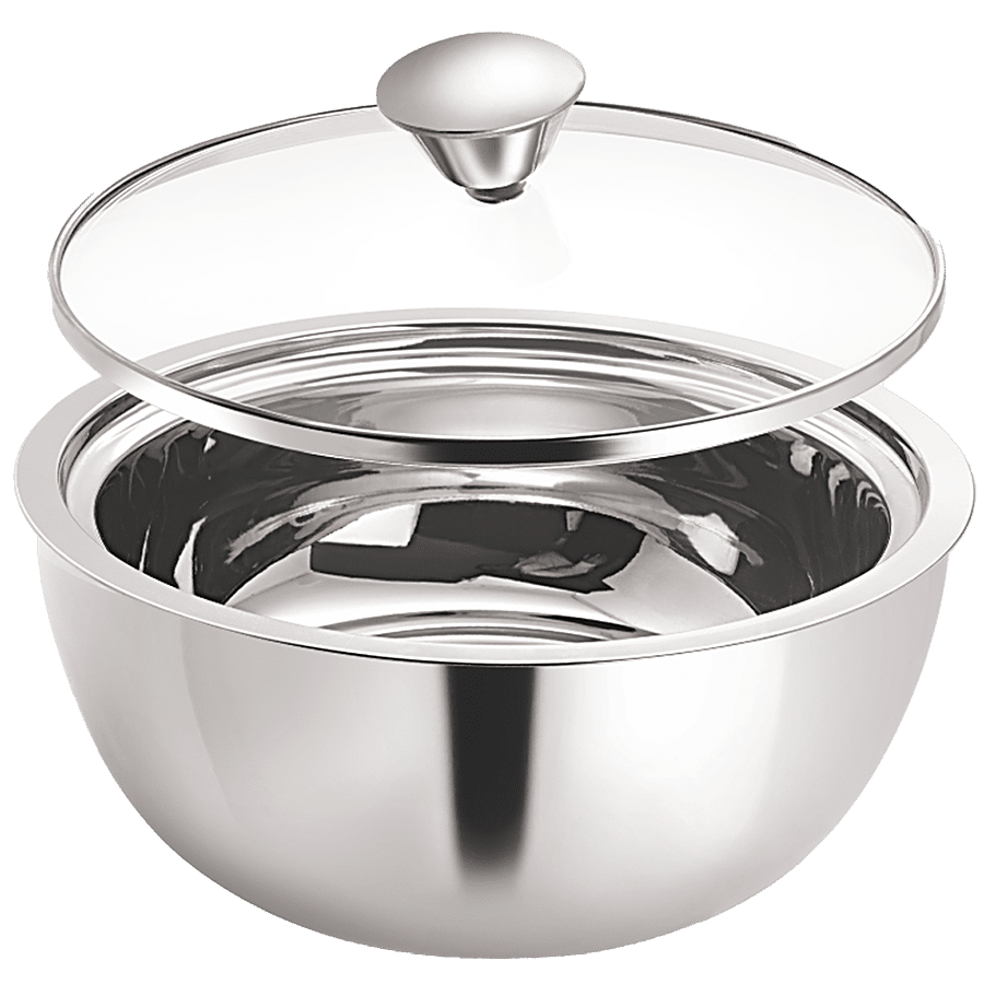 Borosil Stainless Steel Curry Serving Pot - ServeFresh