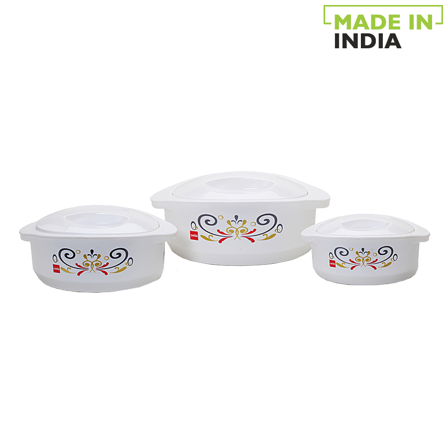 Cello Insulated Hot Fresh Casserole For Roti/Chapati - White