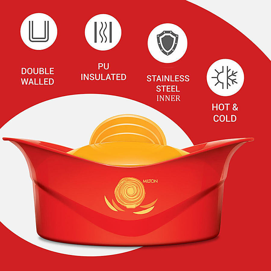 Milton Plastic Insulated Casserole For Roti/Chapati - Red