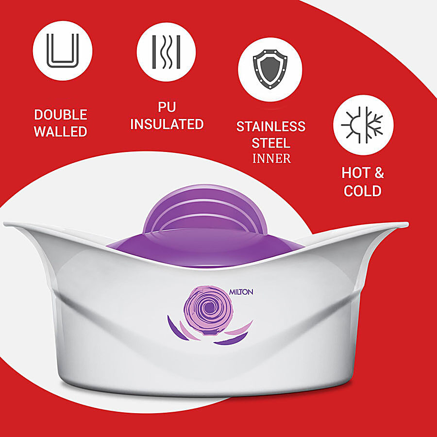 Milton Plastic Insulated Casserole For Roti/Chapati - White