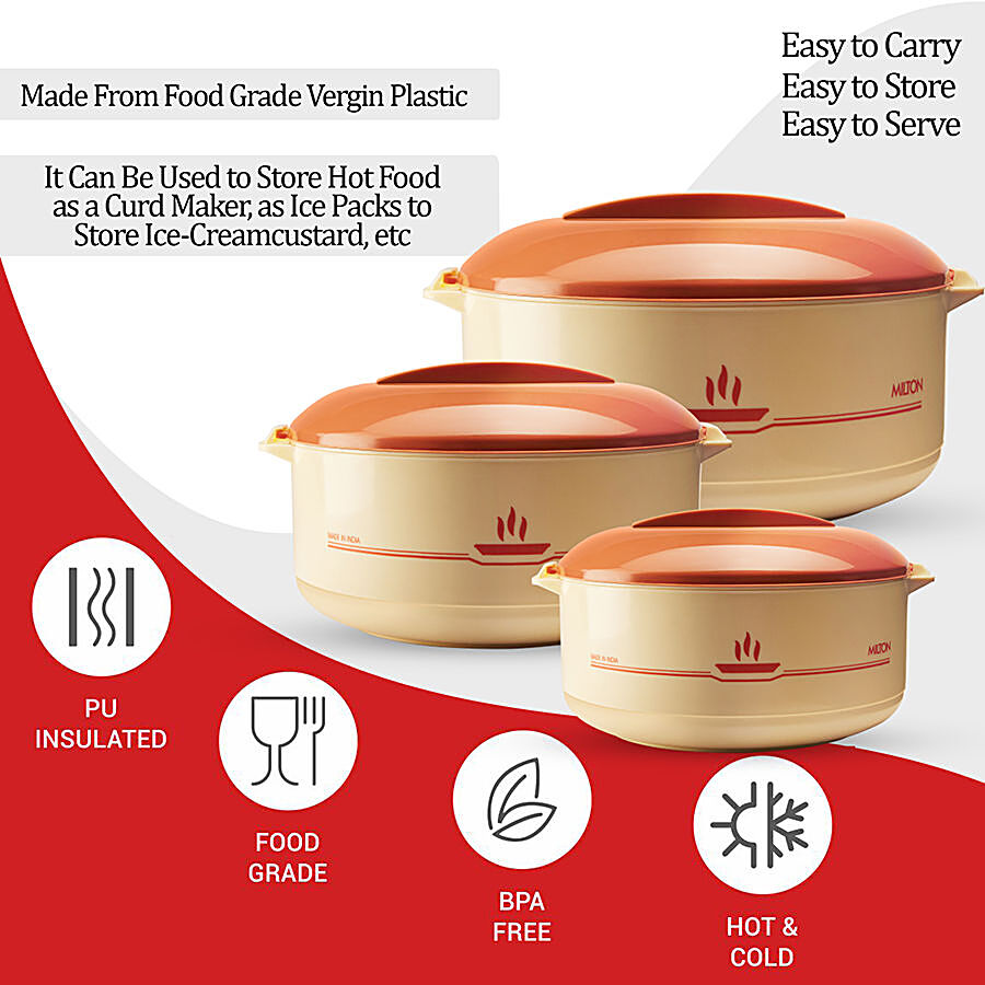 Milton Plastic Insulated Jr Casserole For Roti/Chapati Gift Set - Light Brown