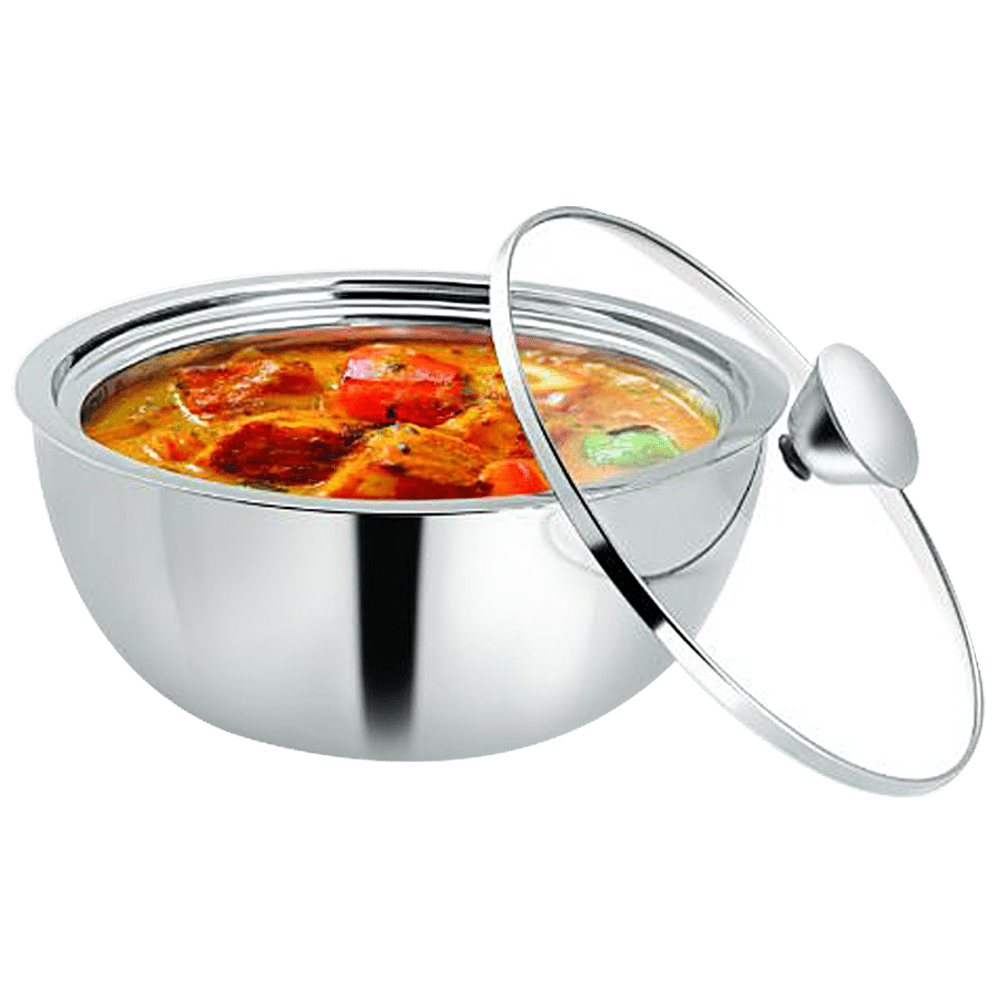 NanoNine Stainless Steel Insulated Casserole/Roti/Chapati - Serving Gravy Pot