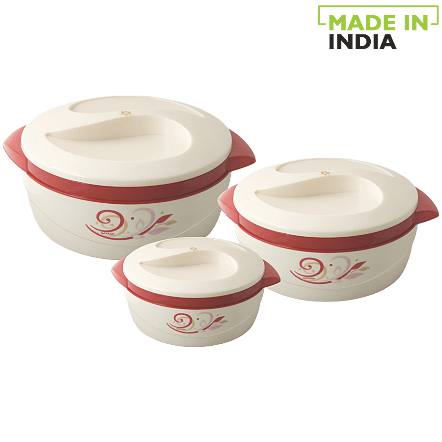 Nayasa Floriana Insulated Casserole For Roti/Chapati - Maroon