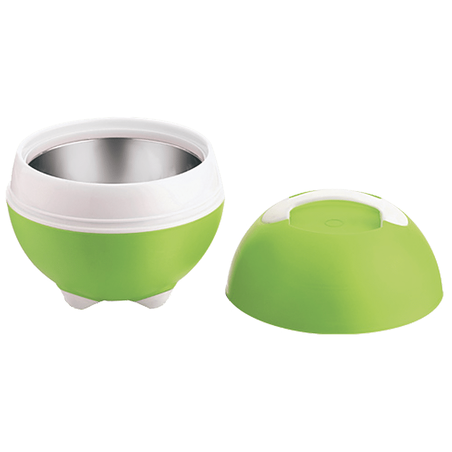 Pinnacle Sunny Casserole For Roti/Chapati & Steel Container - Green