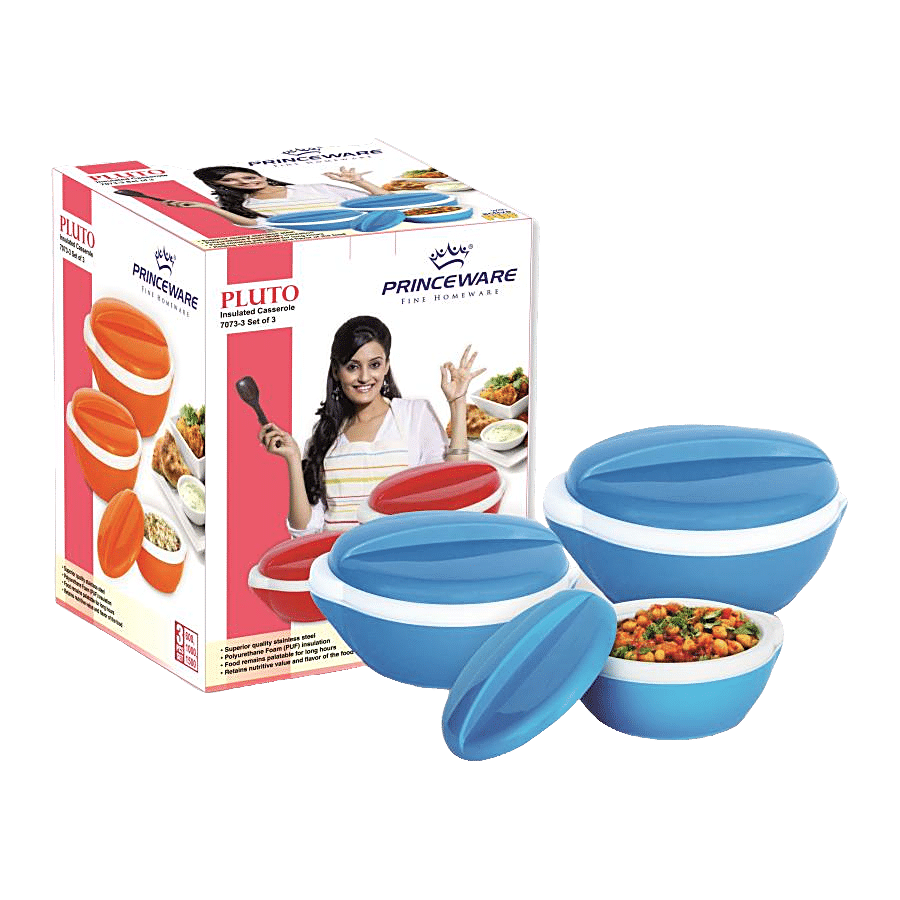 Princeware Pluto Casserole For Roti/Chapati With Plastic Lid - Blue Colour