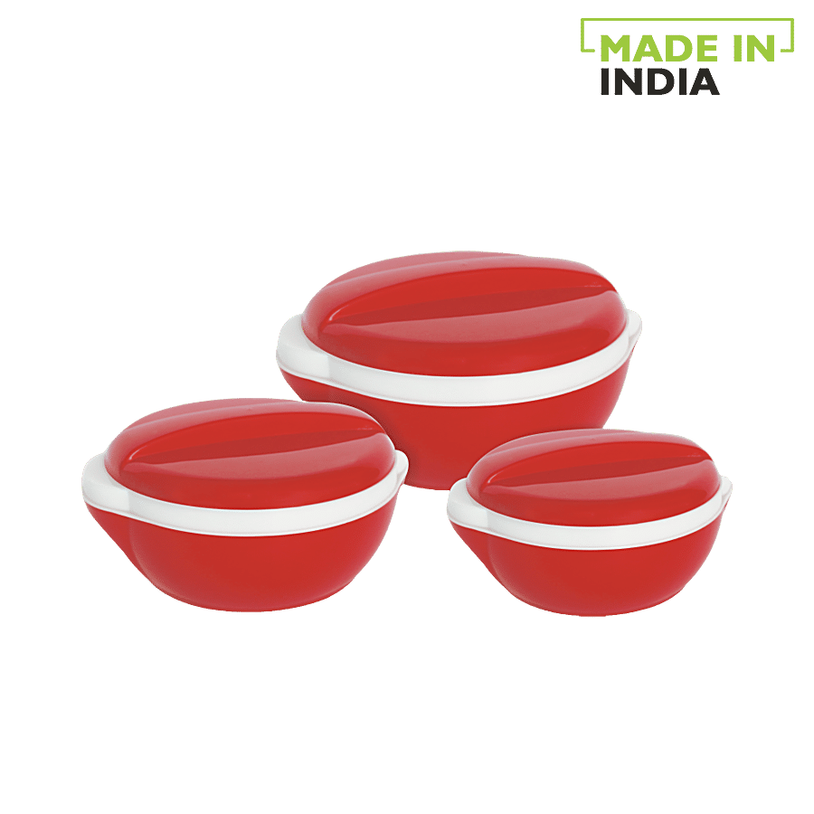 Princeware Pluto Casserole For Roti/Chapati With Plastic Lid - Red Colour