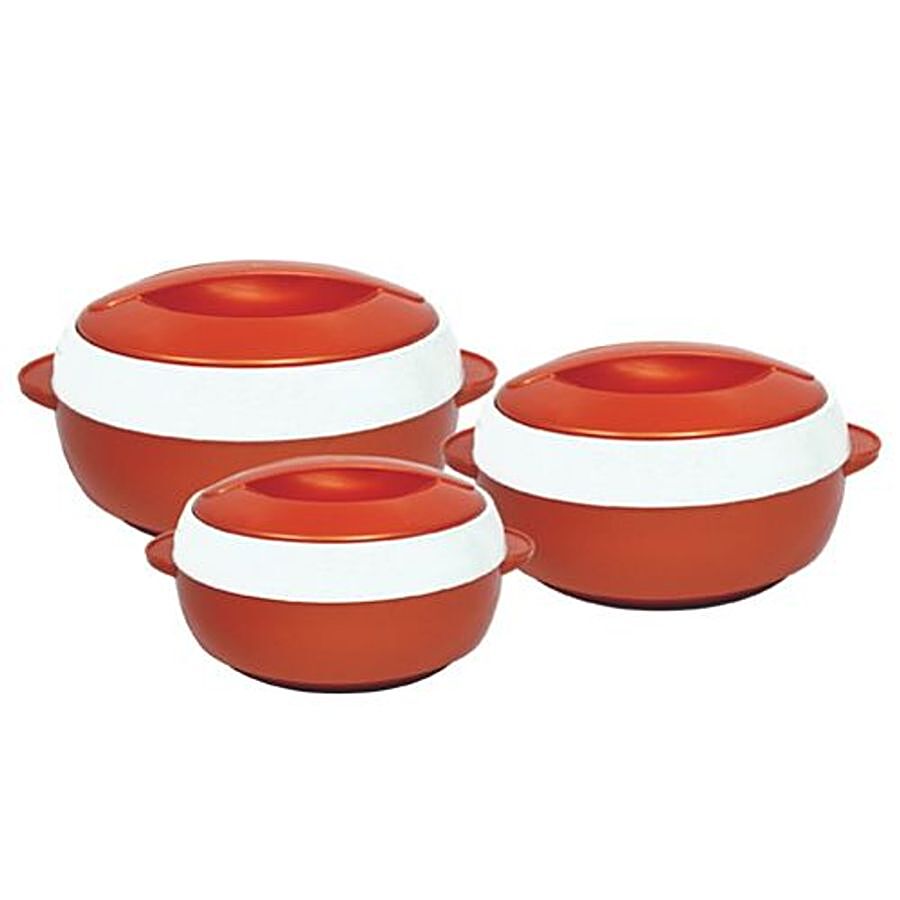 Princeware Prince Solar Casserole For Roti/Chapati Set With Handle - Orange