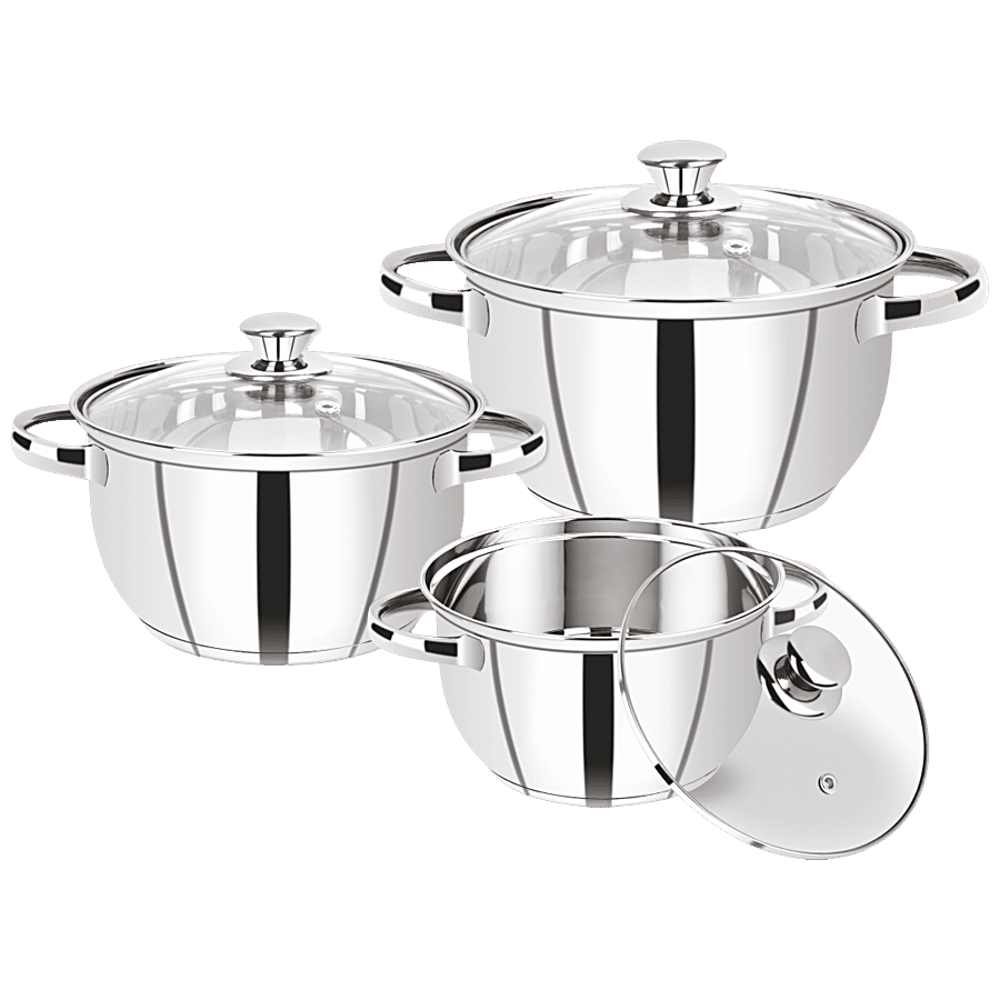 Renberg Steelix Plus Induction Bottom Casserole Set With Lid - Strong & Durable