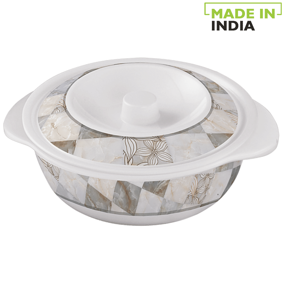 Servewell Pure Melamine Serving Casserole For Roti/Chapati With Lid - Supermus