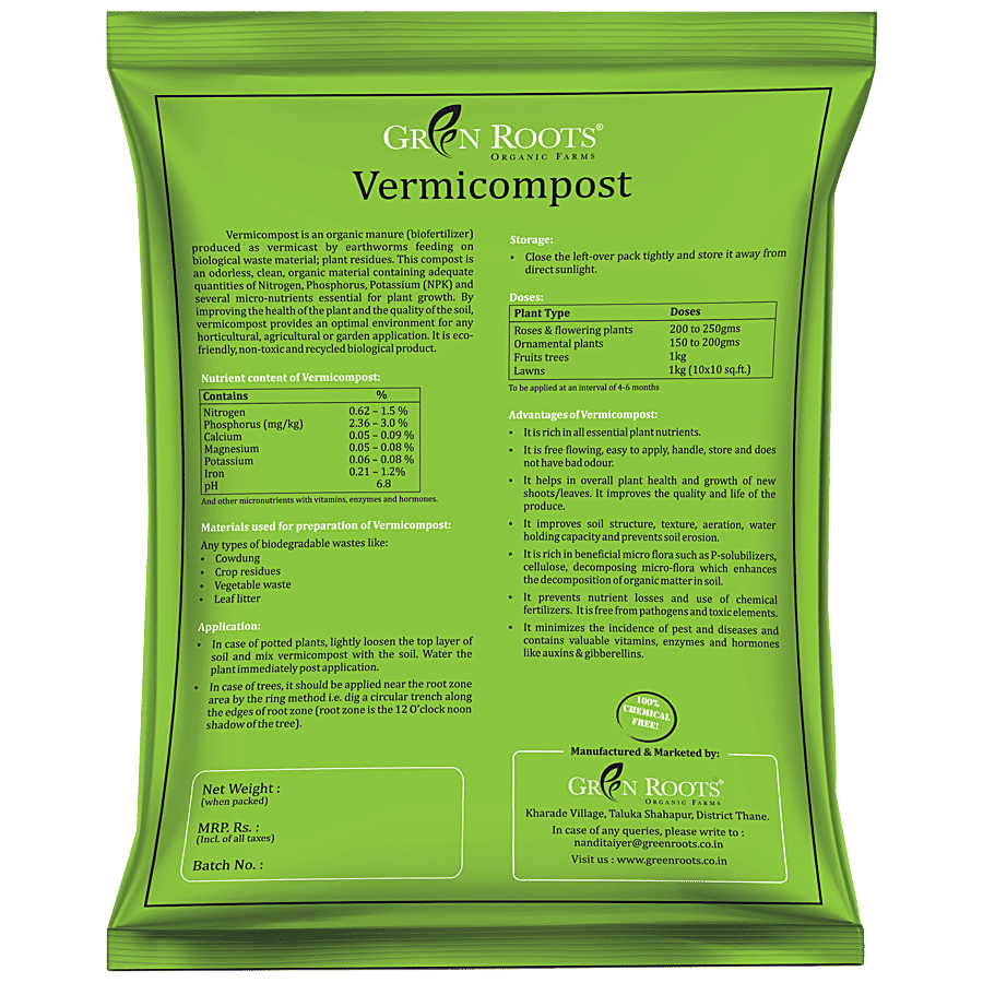 Green Roots Vermicompost - Organic Plant Manure