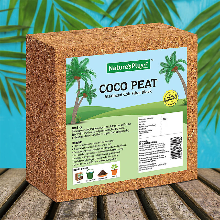 NATURES PLUS Coco Peat Block - Coir Fibre Dust