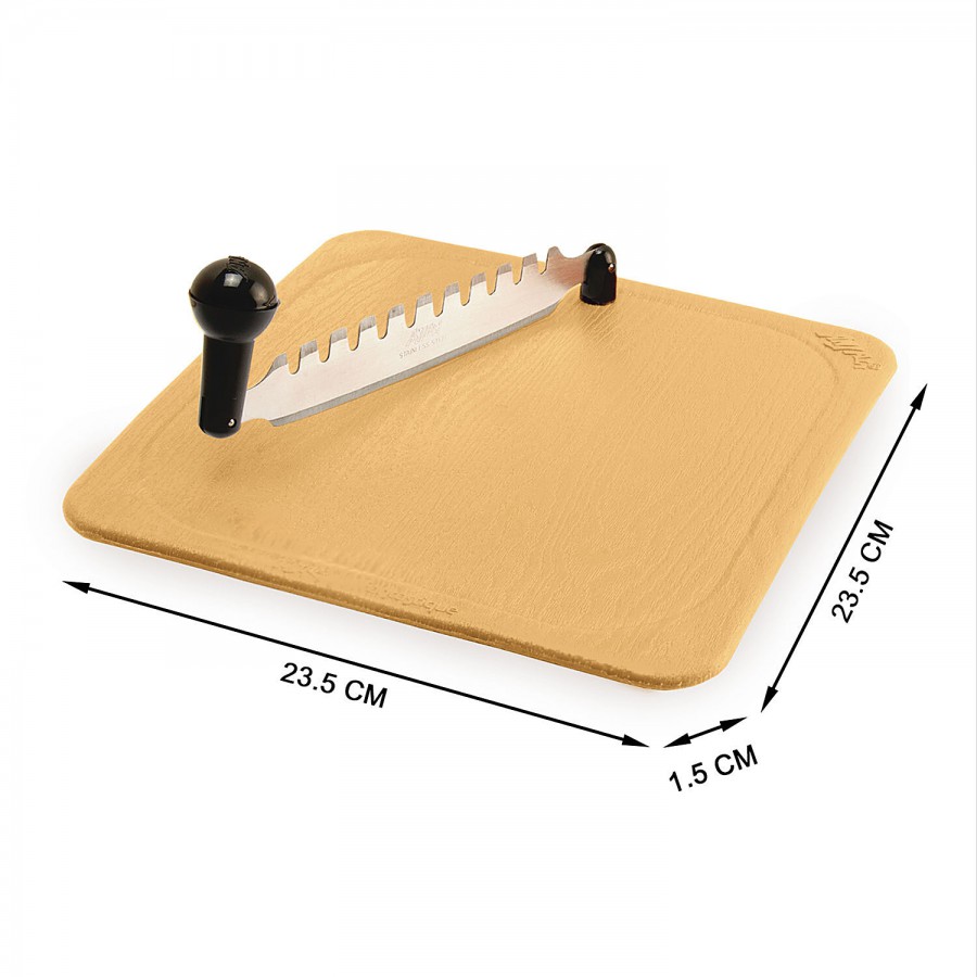 Anjali Chopping Board With Cutter - Brown