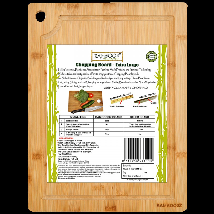 Bamboooz Chopping/Cutting Board - Brown