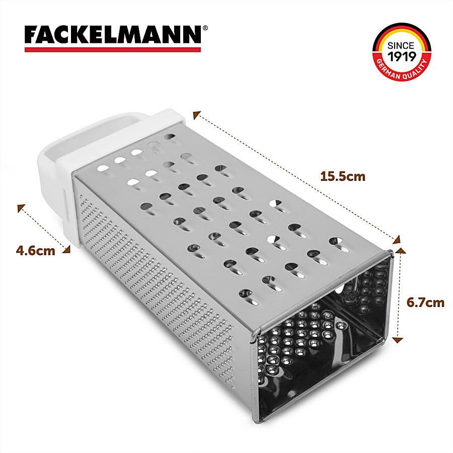 Fackelmann 4-Sided Stainless-Steel Kitchen Grater - Ideal For Slicing