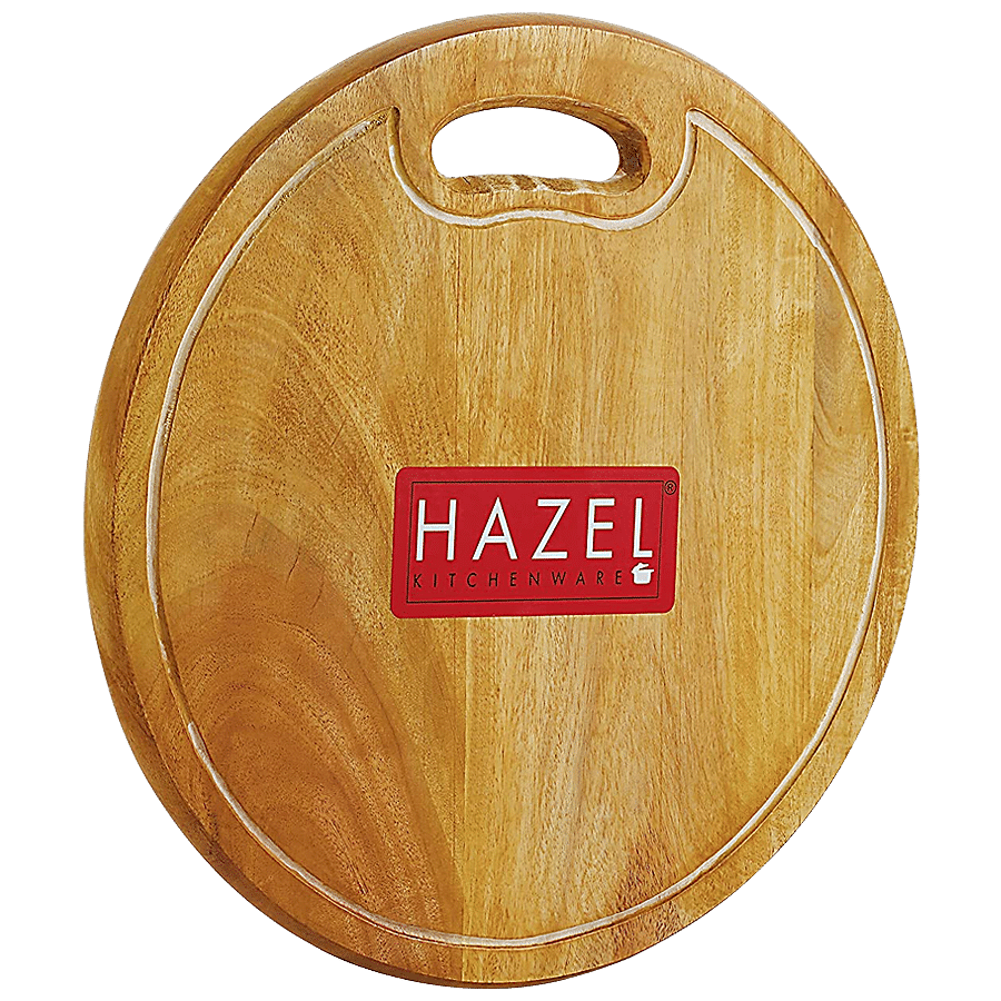 HAZEL Neem Wood Round Vegetable Chopping Board - 30 cm Diameter