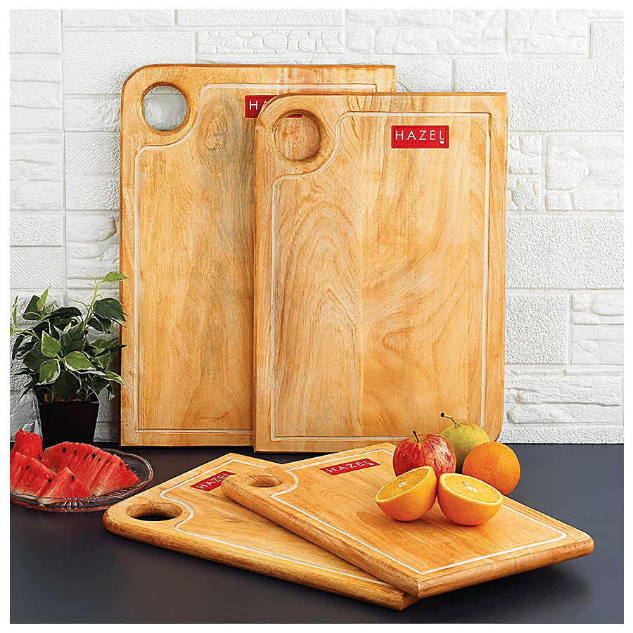 HAZEL Neem Wooden Vegetable Rectangle Shape Chopping Board - 23 X 36 cm