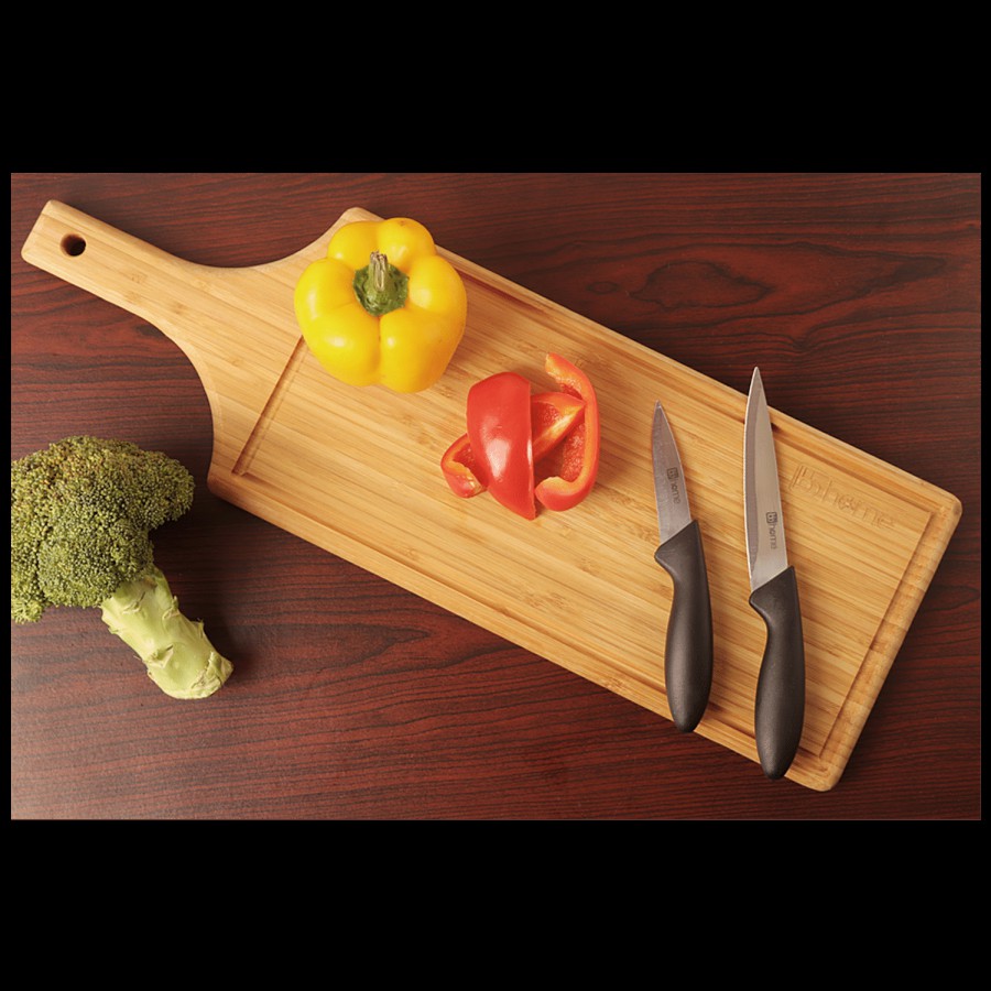 bb home Chopping/Cutting Board With Handle - Bamboo Wood