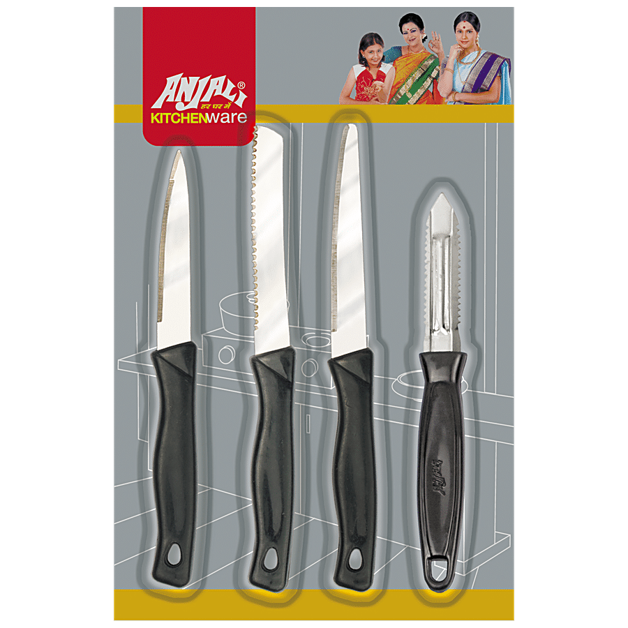 Anjali Peeler & Knife Set - 4 In 1