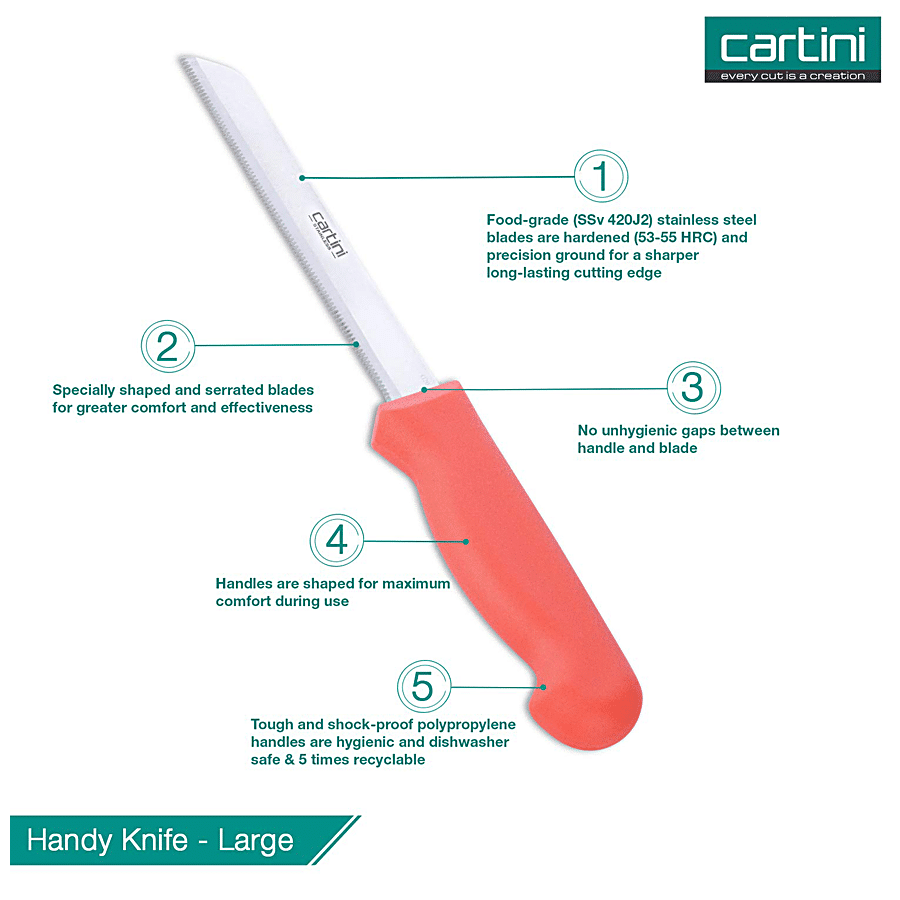 Cartini by Godrej Ultra-Edge Knives & Peeler Set - High Quality Stainless Steel With Polypropylene Handles