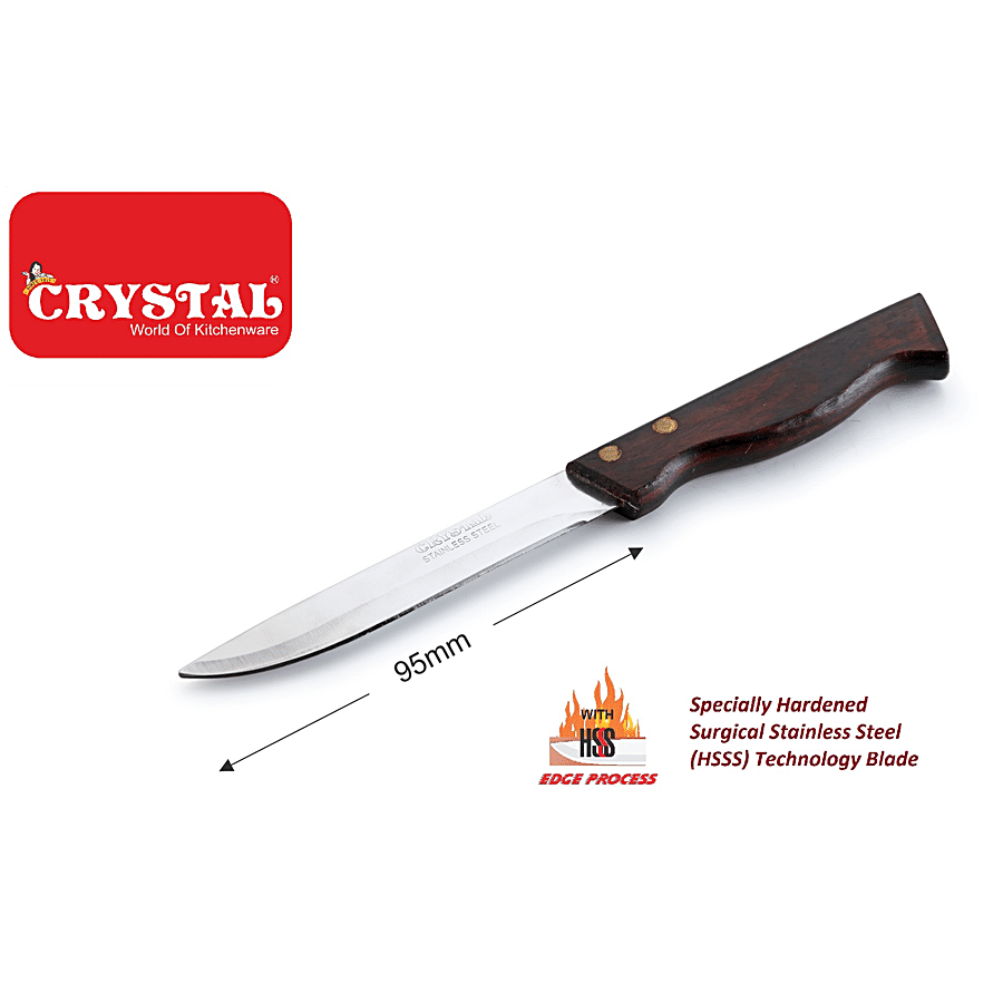 Crystal Knife Set With Rosewood Handle