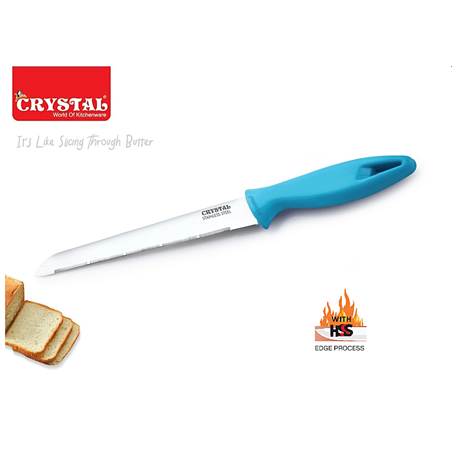 Crystal Stainless Steel Bread Knife - With Comfortable Grip