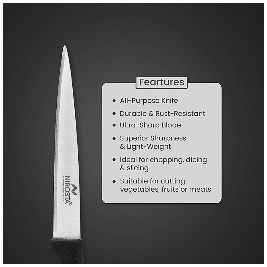 Fackelmann Nirosta Stainless Steel All-Purpose Knife |Ideal for Cutting Fruits & Vegetables