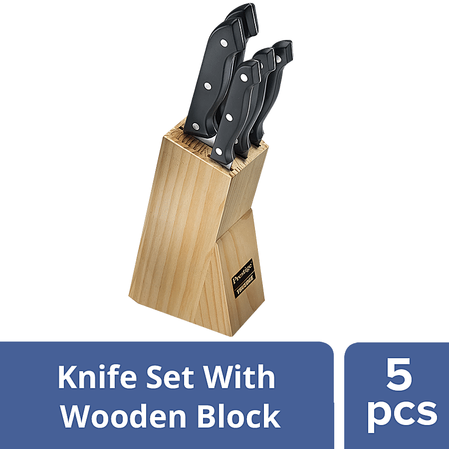 Prestige Truedge Knife Set With Wooden Block (99579)