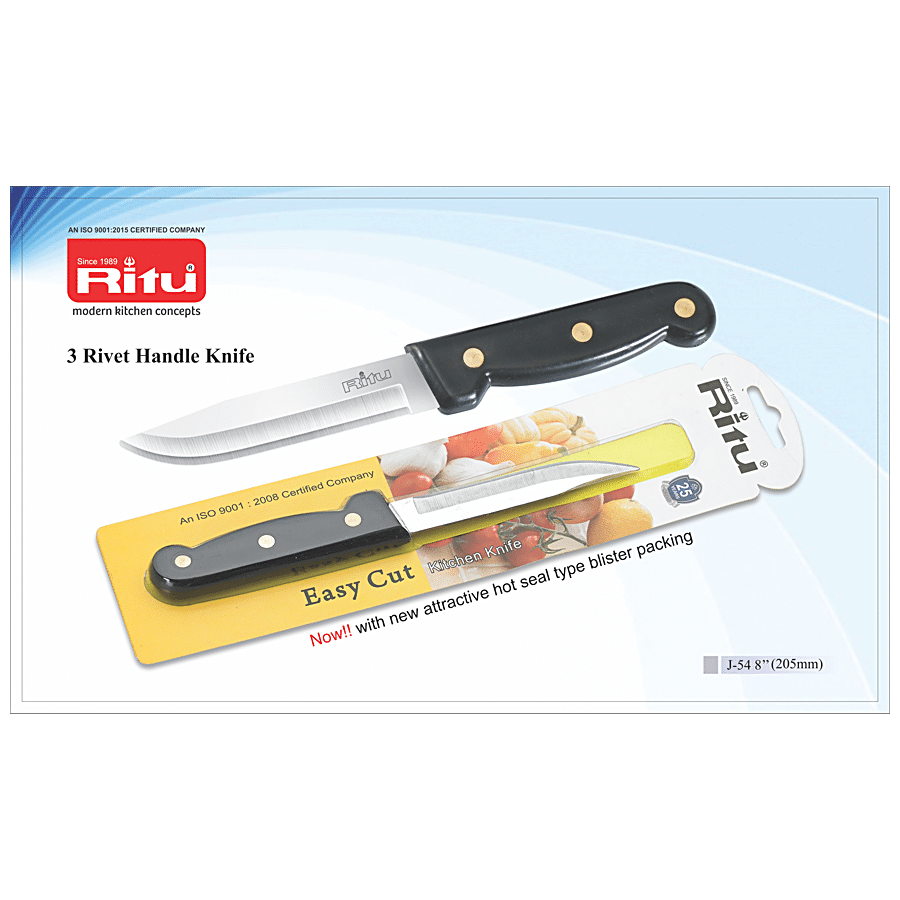 Ritu 3 Rivet Handle Pointed Knife - 8"